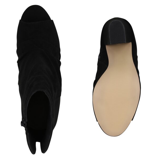 Stiefelparadies Damen Peeptoes in Schwarz Tägliche Deals