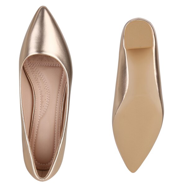 Stiefelparadies Damen Klassische Pumps in Rose Gold Letzter Tag