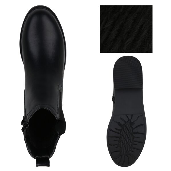 Stiefelparadies Damen Klassische Stiefeletten in Schwarz Nur für heute