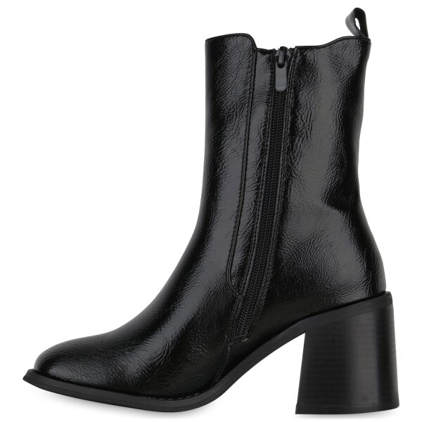 Stiefelparadies Damen Klassische Stiefeletten in Schwarz