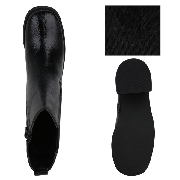 Stiefelparadies Damen Klassische Stiefeletten in Schwarz Sonderangebot der Fabrik