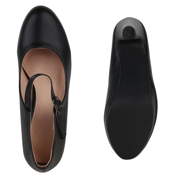Stiefelparadies Damen Mary Janes in Schwarz Super Rabatt
