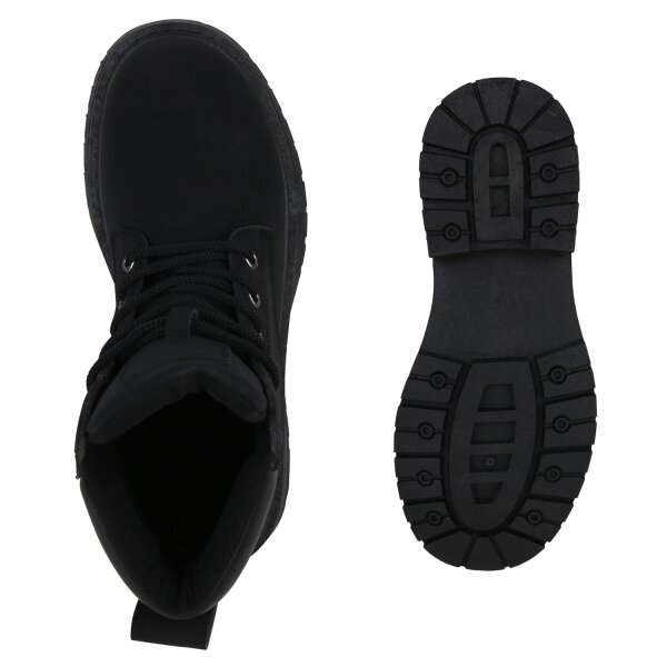 Stiefelparadies Damen Worker Boots in Schwarz zollfrei