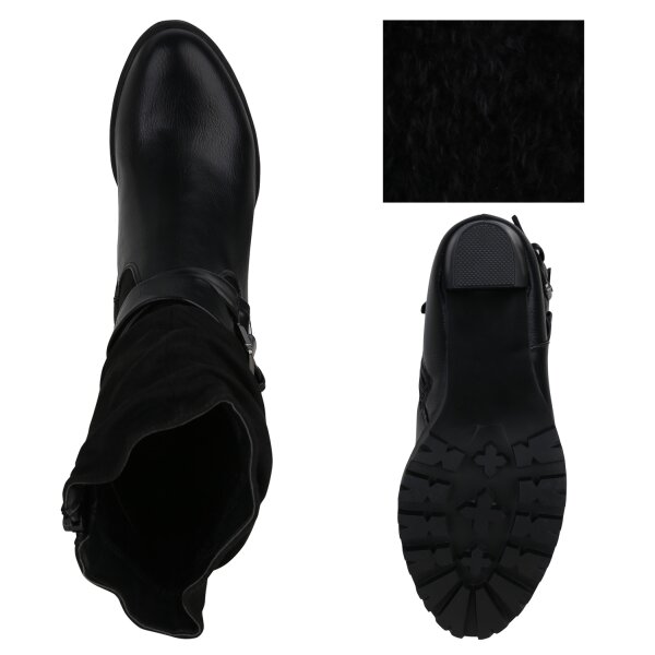 Stiefelparadies Damen Biker Boots in Schwarz Online