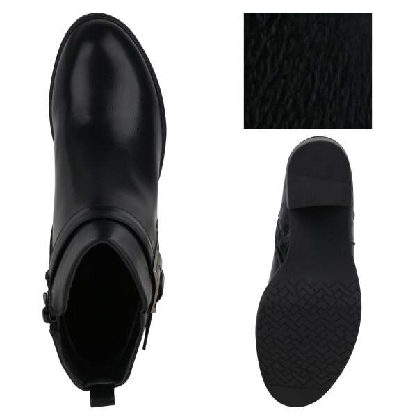 Stiefelparadies Damen Biker Boots in Schwarz Kroko Verkauf