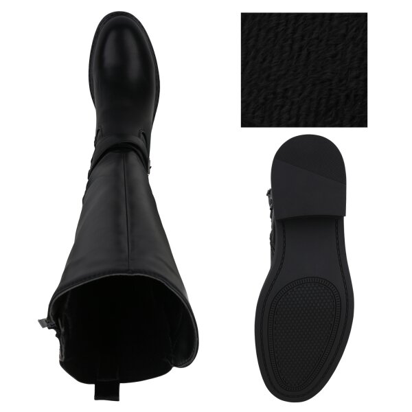 Stiefelparadies Damen Bikerstiefel in Schwarz Hotsell