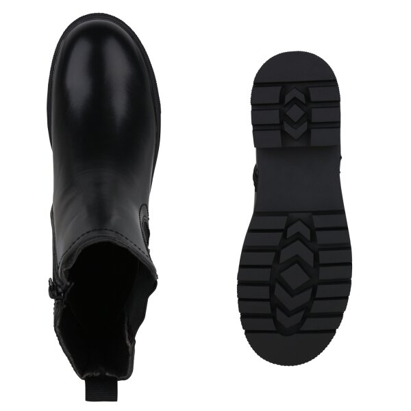 Stiefelparadies Damen Klassische Stiefeletten in Schwarz Meist gekauft