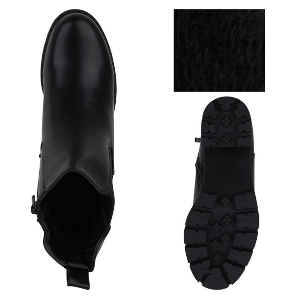 Stiefelparadies Damen Klassische Stiefeletten in Schwarz Blitzverkäufe