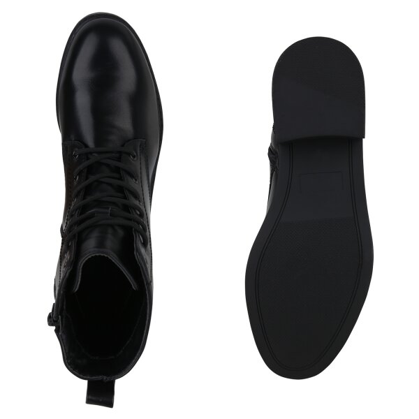 Stiefelparadies Damen Schnürstiefeletten in Schwarz Begrenztes Angebot