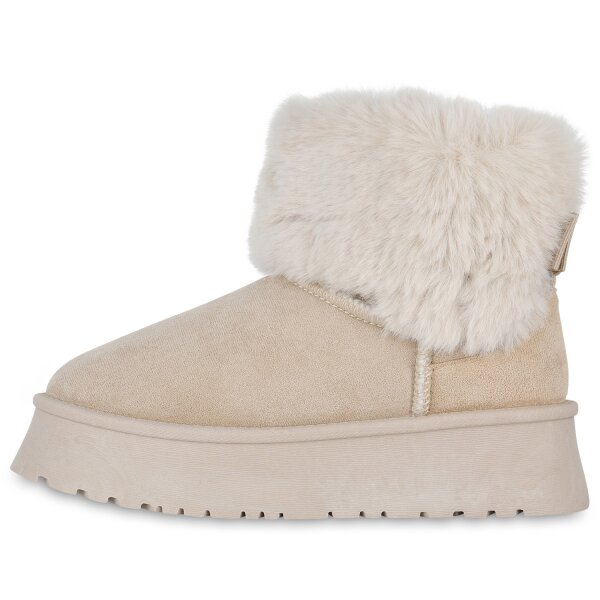 Stiefelparadies Damen Winter Boots in Beige Online Shopping