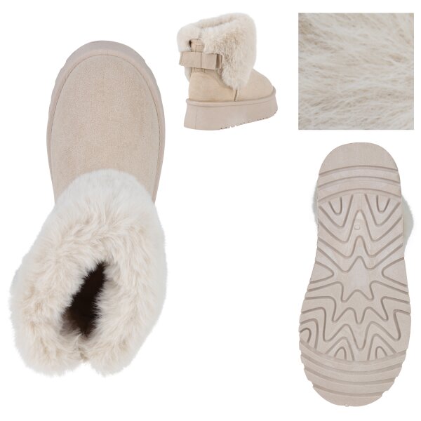 Stiefelparadies Damen Winter Boots in Beige Online Shopping