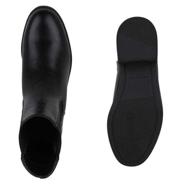 Stiefelparadies Damen Chelsea Boots in Schwarz Osterangebot