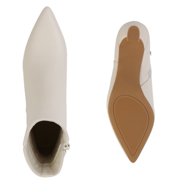 Stiefelparadies Damen Klassische Stiefeletten in Beige Lagerräumung