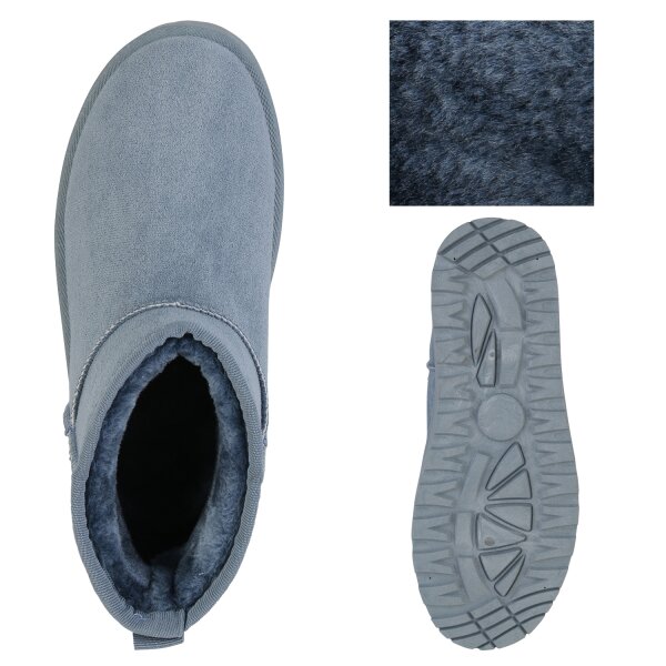 Stiefelparadies Damen Plateau Boots in Hellblau Online Outlet