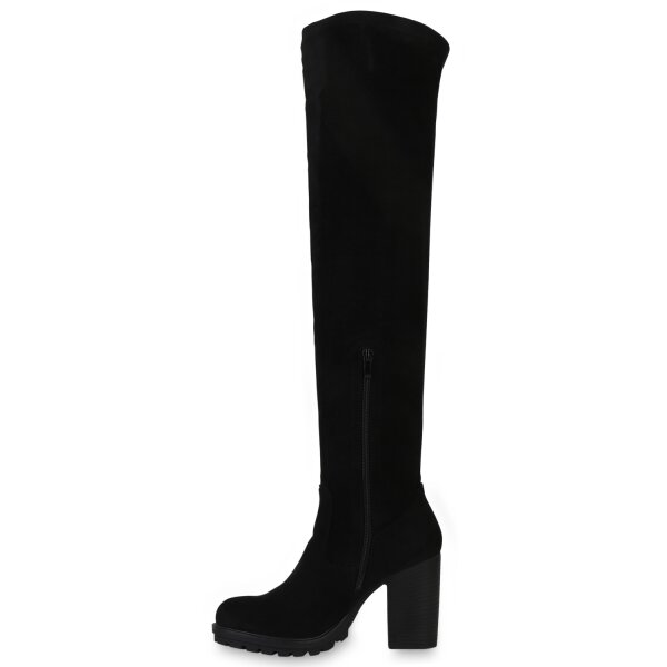 Stiefelparadies Damen Overknees in Schwarz Bestseller