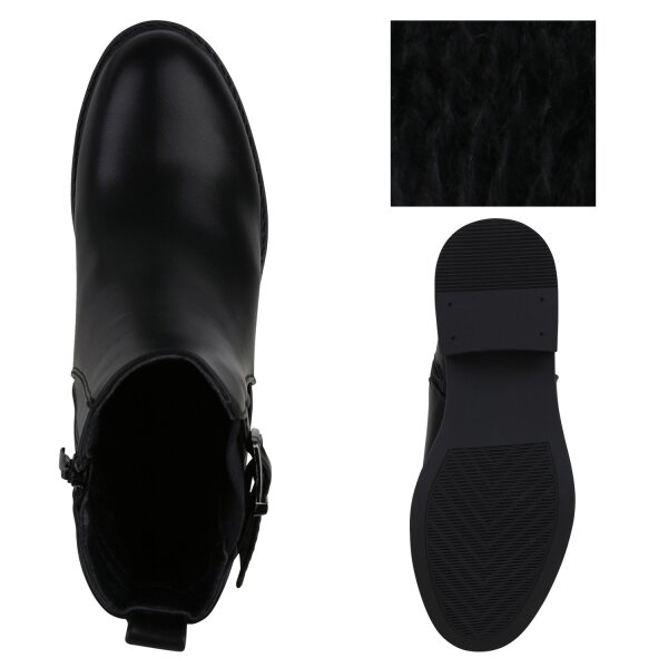 Stiefelparadies Damen Biker Boots in Schwarz Tägliche Deals