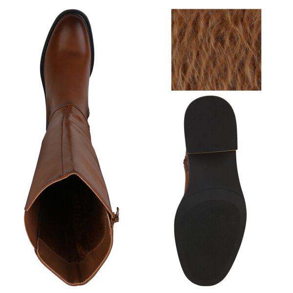 Stiefelparadies Damen Klassische Stiefel in Hellbraun Wochenangebot