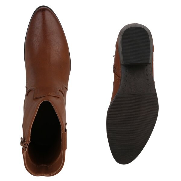 Stiefelparadies Damen Cowboy Boots in Hellbraun Bis zu 50% Rabatt