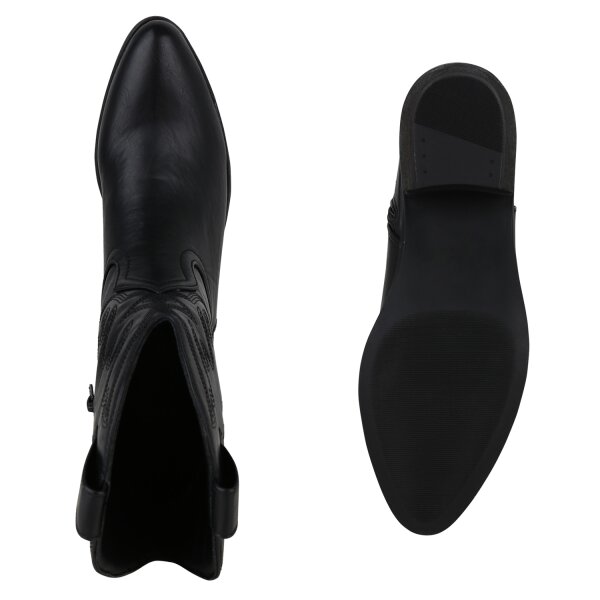 Stiefelparadies Damen Cowboy Boots in Schwarz Bis zu 60% Rabatt