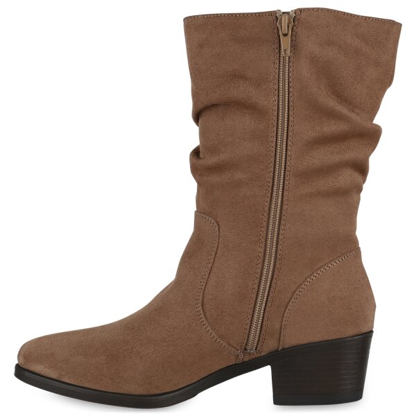 Stiefelparadies Damen Klassische Stiefel in Tan Vierteljährliche Förderung