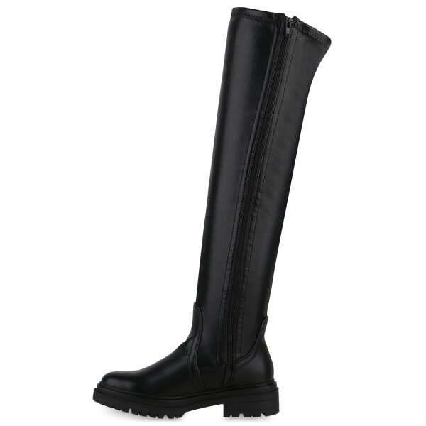 Stiefelparadies Damen Overknees in Schwarz Bis zu 55% Rabatt
