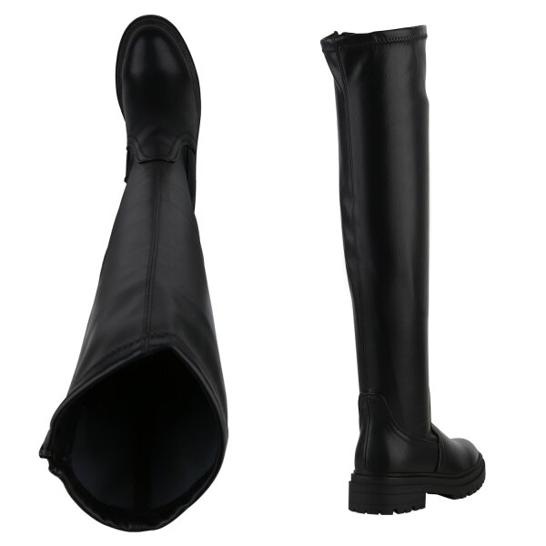 Stiefelparadies Damen Overknees in Schwarz Bis zu 55% Rabatt
