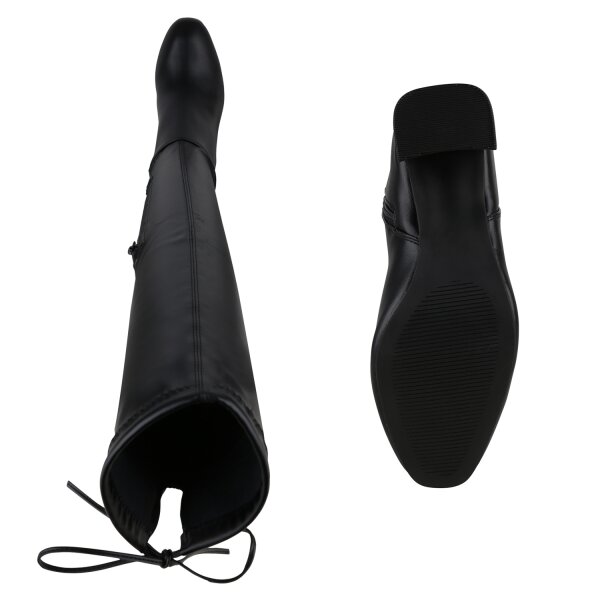Stiefelparadies Damen Overknees in Schwarz Discount Store für neue Produkte