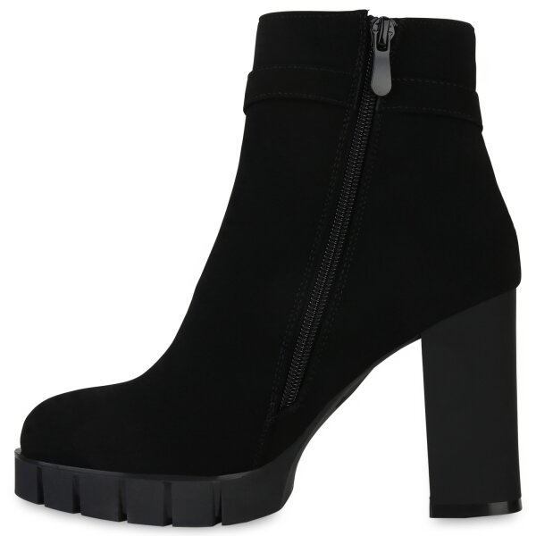 Stiefelparadies Damen Klassische Stiefeletten in Schwarz