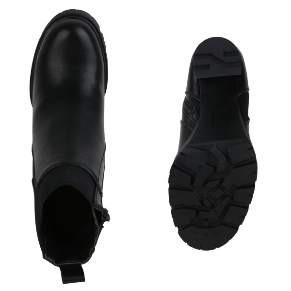 Stiefelparadies Damen Klassische Stiefeletten in Schwarz Online