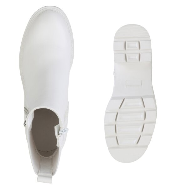 Stiefelparadies Damen Klassische Stiefeletten in Weiss Auslauf