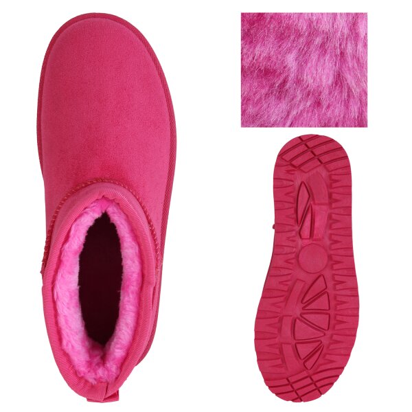 Stiefelparadies Damen Plateau Boots in Fuchsia Angebote