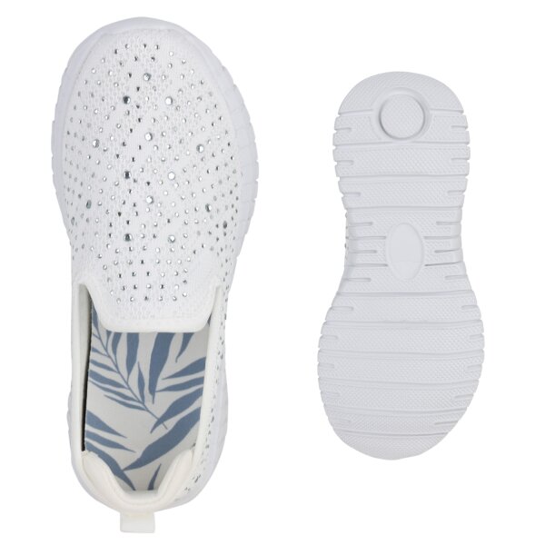 Stiefelparadies Damen Slip Ons in Weiss Versandkostenfrei