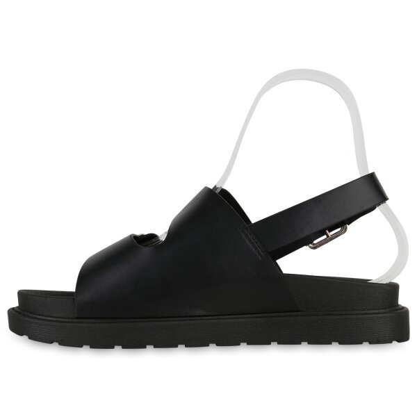 Stiefelparadies Damen Plateau Sandaletten in Schwarz Flash Sale