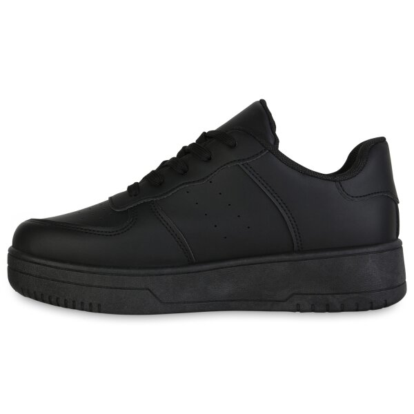 Stiefelparadies Damen Plateau Sneaker in Schwarz Exklusivangebot