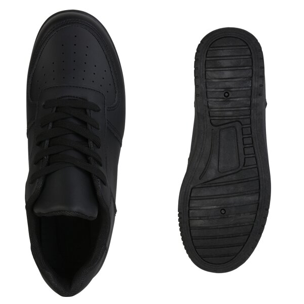 Stiefelparadies Damen Plateau Sneaker in Schwarz Exklusivangebot