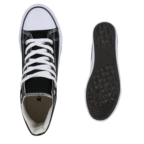 Stiefelparadies Damen Sneaker High in Schwarz Preisnachlass