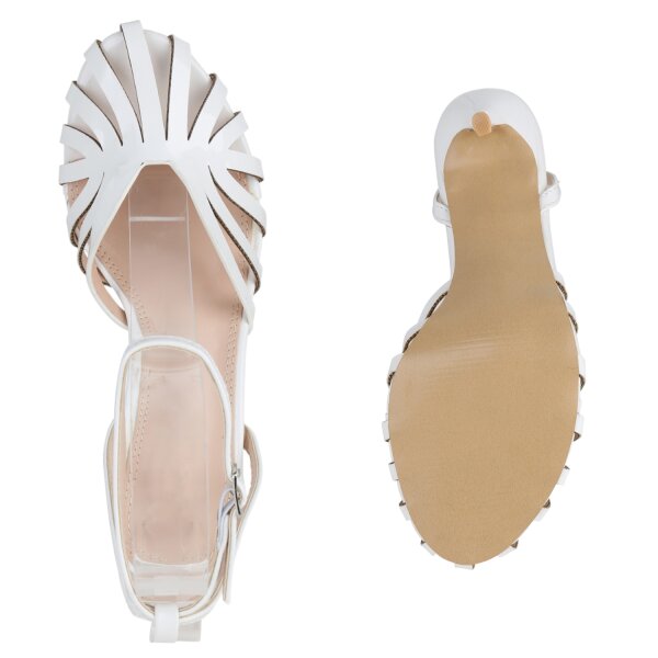 Stiefelparadies Damen Slingpumps in Weiss Black Friday