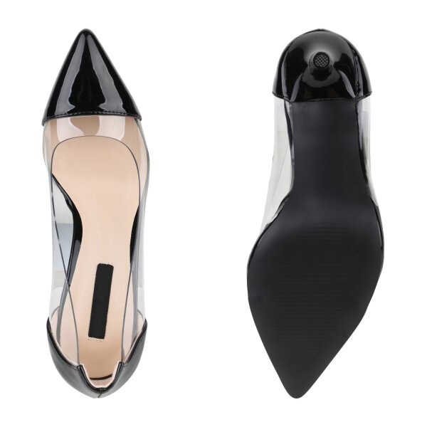 Stiefelparadies Damen Spitze Pumps in Schwarz Weihnachtsangebot