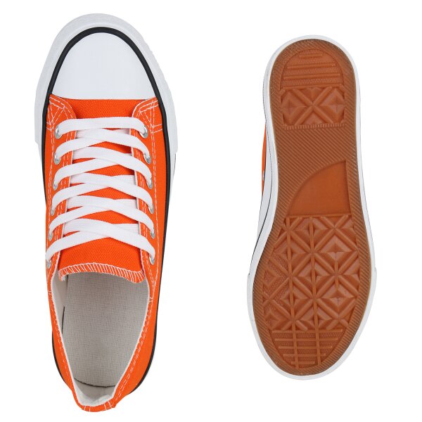 Stiefelparadies Damen Sneaker low in Orange Osterangebot