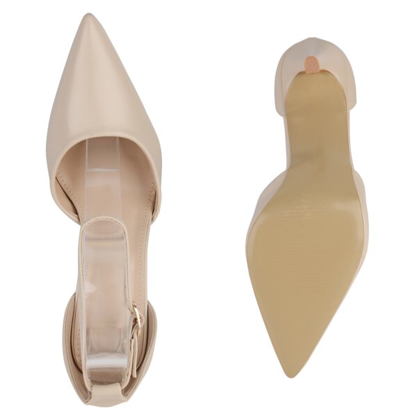 Stiefelparadies Damen Spitze Pumps in Beige JETZT KAUFEN