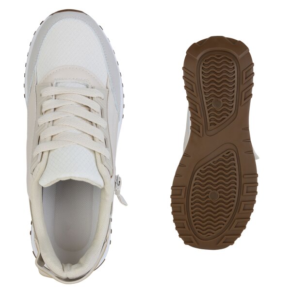 Stiefelparadies Damen Laufschuhe in Beige Discount Store für neue Produkte