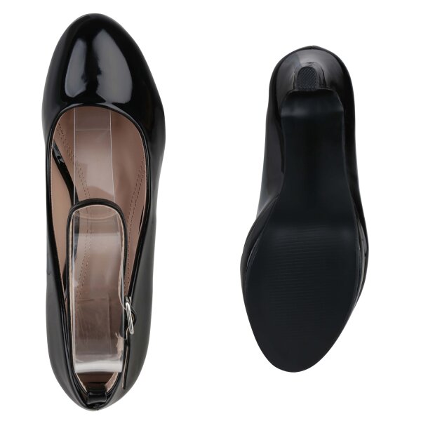 Stiefelparadies Damen Klassische Pumps in Schwarz Lack 50% Rabatt mit kostenlosem Versand