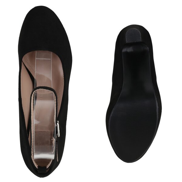 Stiefelparadies Damen Plateau Pumps in Schwarz Begrenzt auf 3 Tage