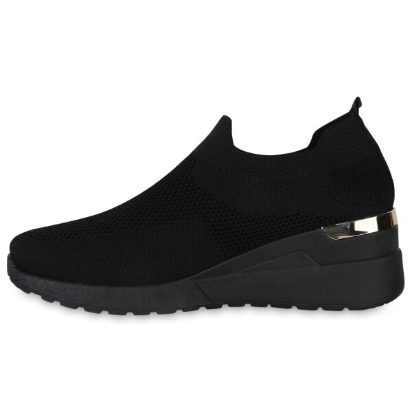 Stiefelparadies Damen Slip Ons in Schwarz Im Verkauf
