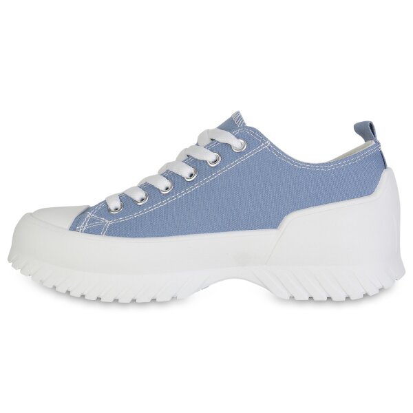 Stiefelparadies Damen Sneaker low in Blau 50% Rabatt für begrenzte Zeit