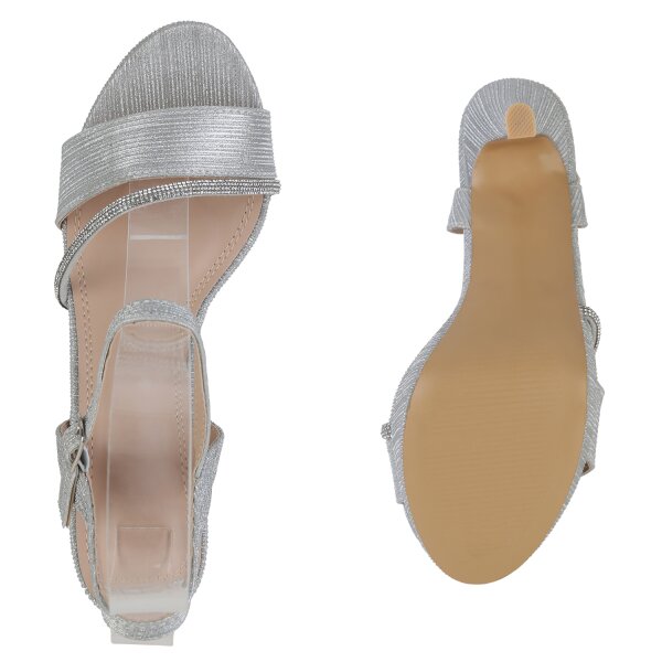 Stiefelparadies Damen High Heels in Silber Online