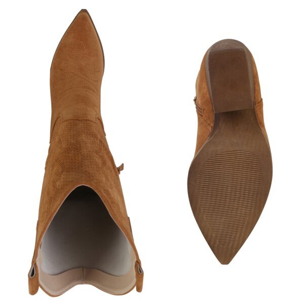 Stiefelparadies Damen Cowboystiefel in Hellbraun Kostenloser Versand