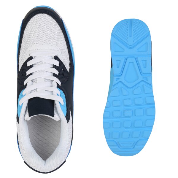 Stiefelparadies Damen Laufschuhe in Weiss Hellblau Dunkelblau Fabrik Onlineshop
