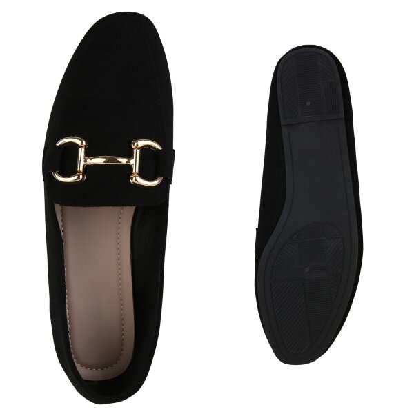 Stiefelparadies Damen Loafers in Schwarz Fabrikpreis