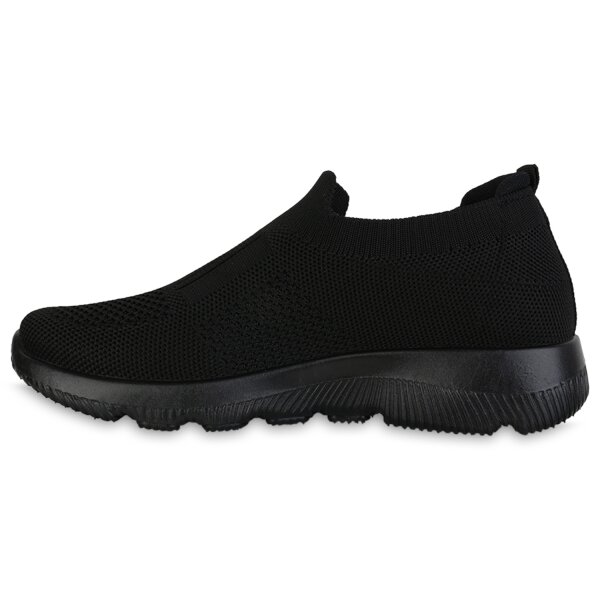 Stiefelparadies Damen Slip Ons in Schwarz Flash Sale